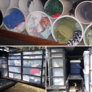 His and hers slide outs in back of truck