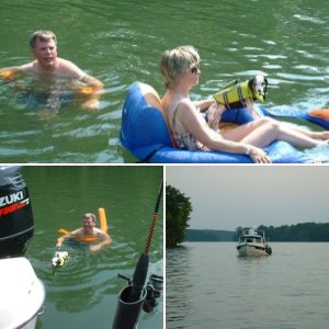 Memorial Day 08 coming in to raft up with Foggy Dew. Pics compliments of Rick and Donna