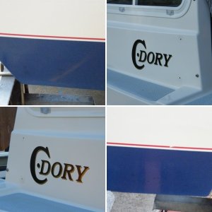 11 transom screws or former screws sealed with adhesive sealant were removed, properly filled, and a gelcoat patch kit applied.  Color matching of the kit was definitely off.