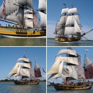 Lady Washington and Hawaiian Chieftan visit Humboldt Bay.