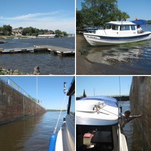 Docking at Hawkeye Marina for lunch