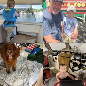 Grandson enjoying a sunny day cruise!