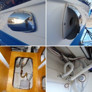 1. Original exhaust vent on the outside of the hull.