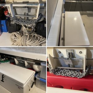 THE PROBLEM: It\'s large milk crate was taking up almost all the starboard aft storage area.  I bought a vertical mount that didn\'t fit, so I made this one.