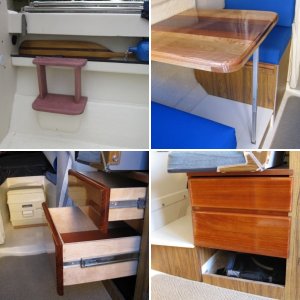 I could have purchased a swim platform made from 'frozen snot' (fiberglass), but decided to build one using teak.