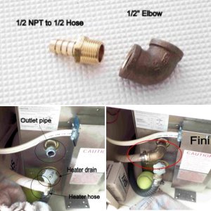 Fittings installed, hose attached