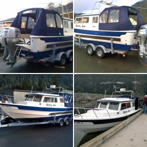 New boat, happy couple.  First launch of Betty Joe from Douglas Harbor