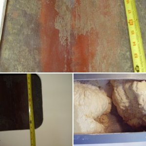 Port side hatch opening showing existing floatation foam