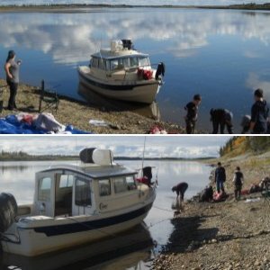 Hunting on Kobuk River. Onion Portage area...