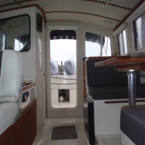 The 'hallway' from v-berth to cockpit door.