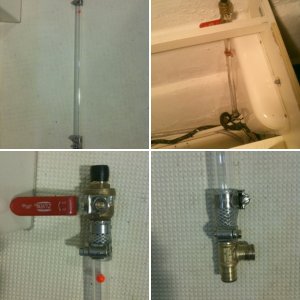 Water Tank site gauge. Installed to the port of the water pump, below rear seat (CD-25').