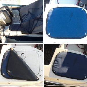Glued on rubber multi-deck under the anchor stock to protect the gel coat.