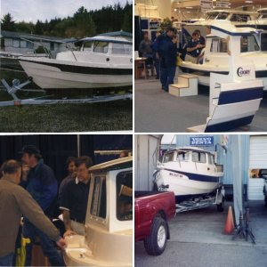 5 April 2003 - Showing the C-Dory to some of the family.  The youngest grandson wanted to know how soon we'd be going out in the "fish water"