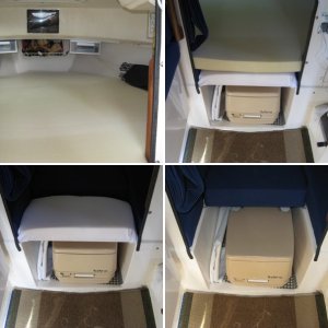 vinyl house soffit cut to fit under cushion for 3/8 air space