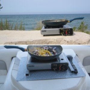 Portabella burgers at Kincardin Yacht Club