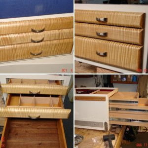 Front passenger seat base cut out for drawers