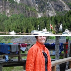 Lisa touring Camp Malibu, Princess Louisa Inlet, BC