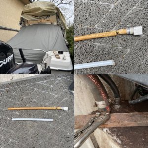 remove fuel hose from tank with blow dryer and leverage