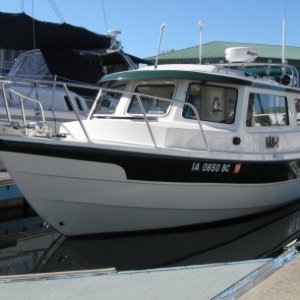 Nan-C in her slip in Alameda at Marina Village Yacht Harbor
