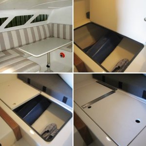Port forward hatch closed showing stainless hinges