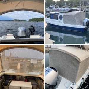 Thanks to John and Eileen Highsmith of Cat-O-Mine for making me aware of PFIFERTEX a vinyl woven material for an enclosure that is so much more practical for those of us who live on the Gulf Coast... it breathes and repels most of the water while keeping bugs out.