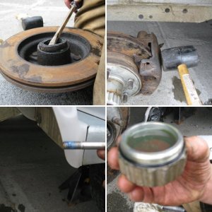 Make sure you have placed a jack stand on each axel.  If your trailer is duel axel only remove one wheel at a time, this provides a higher level of safety.