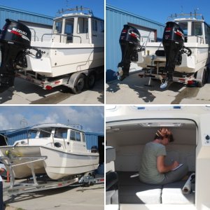 Peter & Linda with their new 2009 Tomcat 255 "Destiny" at Wefings Marine in Eastpoint, Florida September 2009