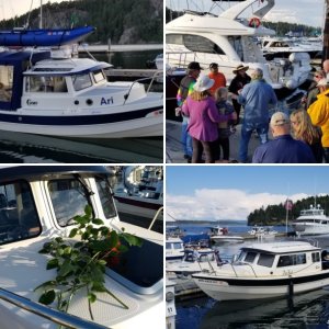 Daydream with AGLCA Gold Burgee on Bow