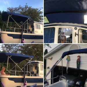 New bimini getting made.  Just some of the frame work.