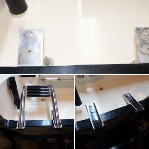 I fabricated brackets that bolted through the transom.