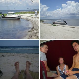 We took a Sunday cruise on Lake Pontchartrain and stopped for a while on this beach. Since the fish weren't biting, due to the spillway opening, we picked blackberries instead.