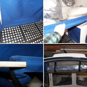 This is how the original panel rolled up and hung.  It was difficult to get a tight roll.