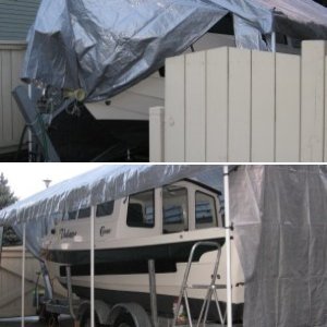 Winter cover. Port side open for access
