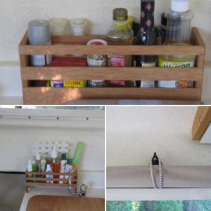 Hook to hold window curtains when not in use.