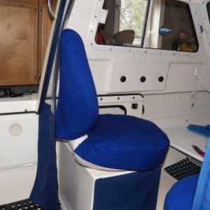 Removable/washable canvas covers for the new seats.  I still need to get some bungee cord to hold them in place.