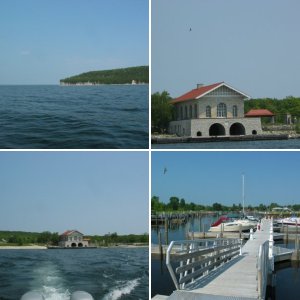 State Park at Rock Island, WI. This park is and island reached by ferry, I guess you can moor overnight although not well protected. Mainly a backpacker's destination, not real boat friendly.