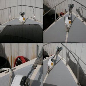New 4" bow chocks shown with 1/2" braid dock line with added  shaffing gear