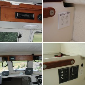 Overhead Console in place with 2 Icom radios and Outback Inverter "Mate".