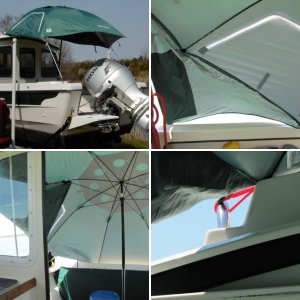 Sport Brella as a Bimini at anchor
