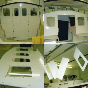 July 2005:  Bulkhead installed.  Note: Areas to be fiberglassed have been left unpainted.