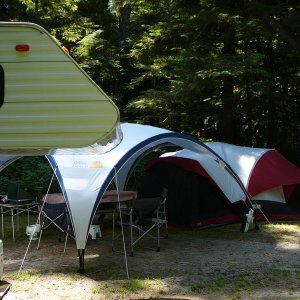 Aug 09 Camp CAVU.  We stayed at Hidden Island Resort. Very nice large campsites.