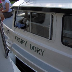 Tad & Toby on the Comfy Dory