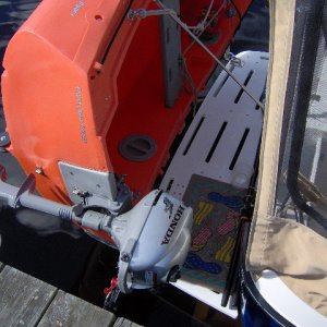 Has anyone got any reason I can't carry the motor in this postion when dink is on the dive platform?