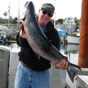 Fishing buddy Lyndon with 36lb chinook