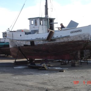 Media '5 September Port Angeles
LEONARD, a really neat old 
boat, built about 1927 is 
about to be crushed & gone
forever.' in album '8 June 2008 Bothell, WA
Robbi, Jack, Joe, Pat,
Cordell & Ruth'