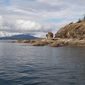 This interesting rock formation is on the south side of Matia Island.