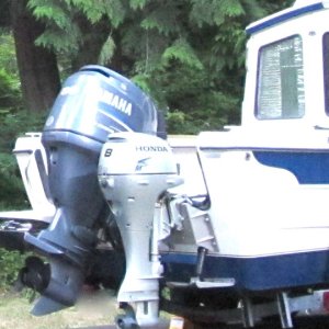 Photo deliberately edited to be over exposed, showing Honda/Mini-Jacker/trim tab relationship.