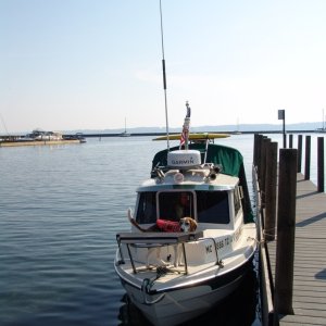 Finally at the dock in west Traverse Bay.