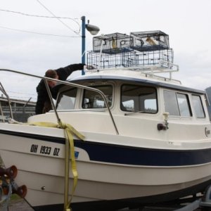 Media 'Roof rack with traps on Reel Action 1' in album 'Under-galley stowage on 22 Cruiser "Carpy."'