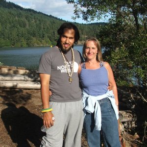 Media 'Caryn & her son, Thaddeus' in album 'Port Sidney, BC and Mount Baker in the background'